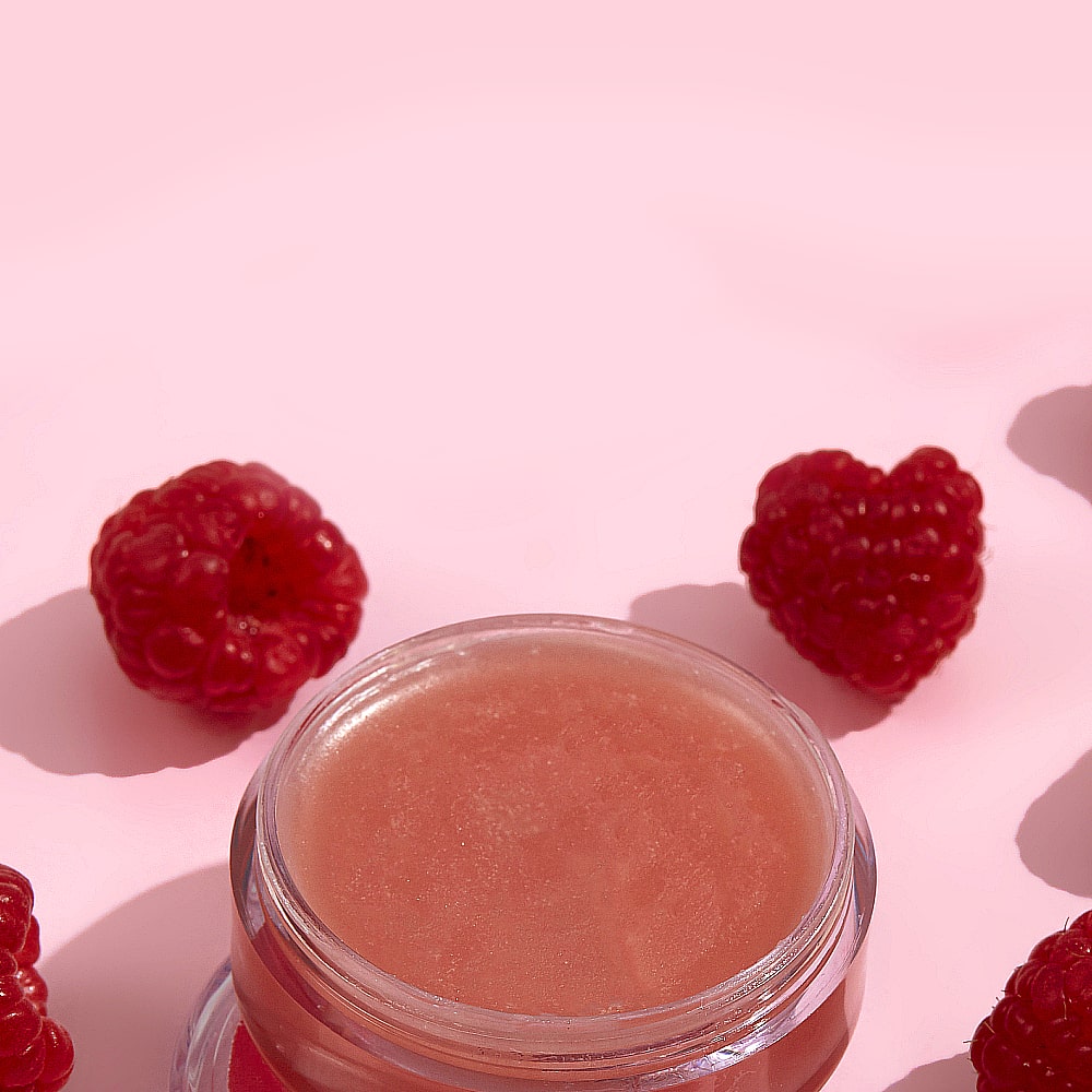 BodyBlendz lip balm texture close up with natural ingredients for hydrated soft smooth lips