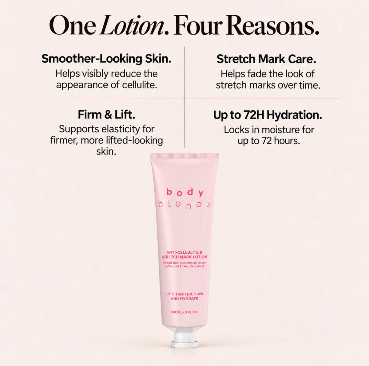 BodyBlendz Anti-Cellulite & Stretch Mark Lotion for smoother, firmer and hydrated-looking skin