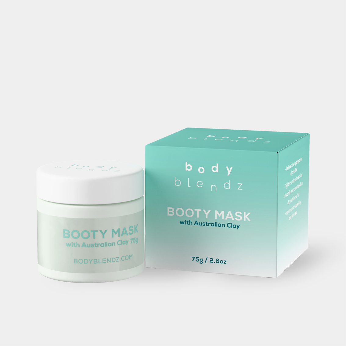 BodyBlendz booty mask with Australian clay, firming detox body mask for smoother clearer and toned skin