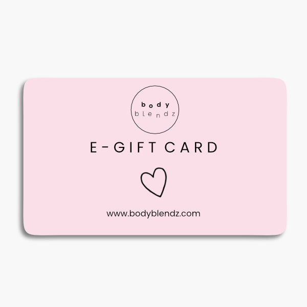 BodyBlendz e-gift card digital skincare voucher with pink design, perfect beauty gift for self-care and skincare lovers