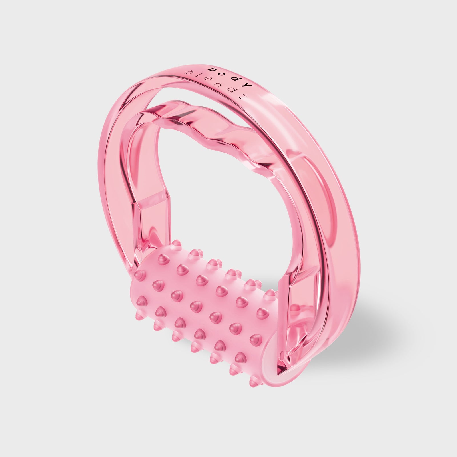 BodyBlendz pink body massage roller tool with textured spikes for cellulite reduction, lymphatic drainage and skin smoothing
